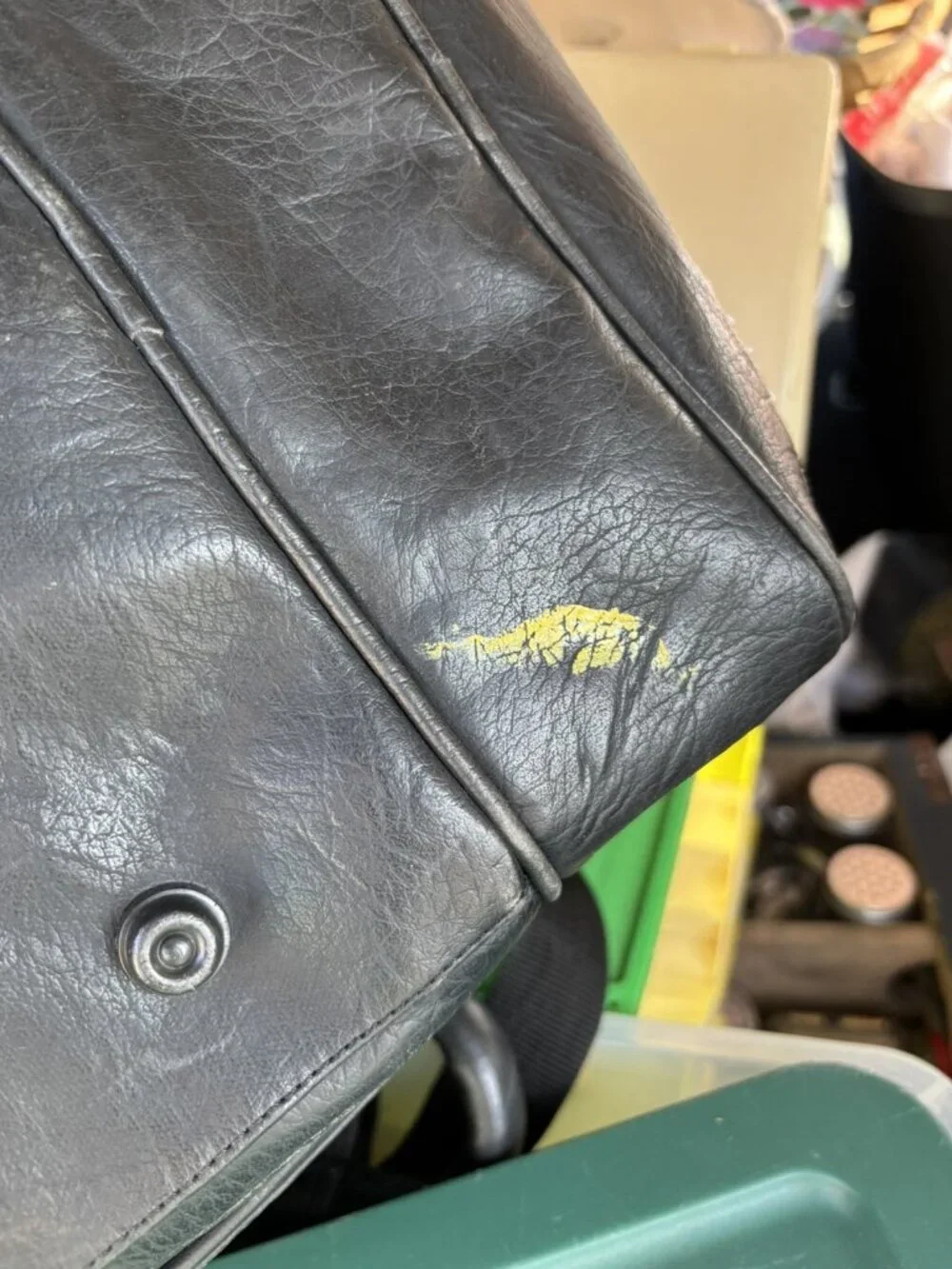 Vintage Ping Golf Black Leather Large Duffle Bag With Strap